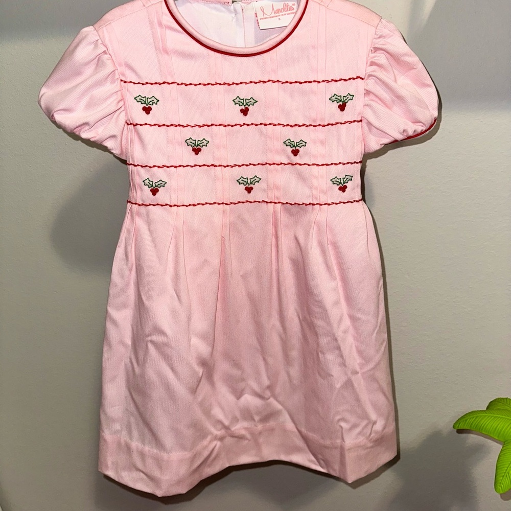 Pink Smocked Kids Dress